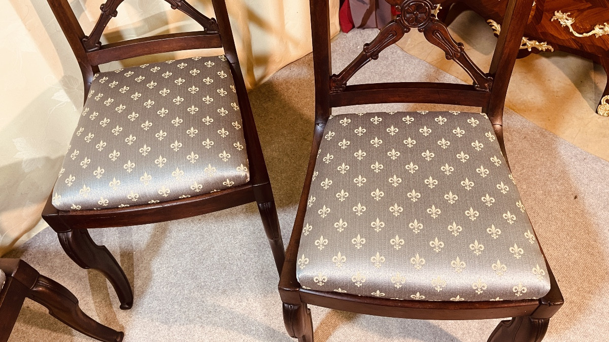 Set Of 4 Empire Period Chairs, 19th Century -photo-3