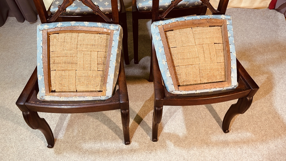 Set Of 4 Empire Period Chairs, 19th Century -photo-4