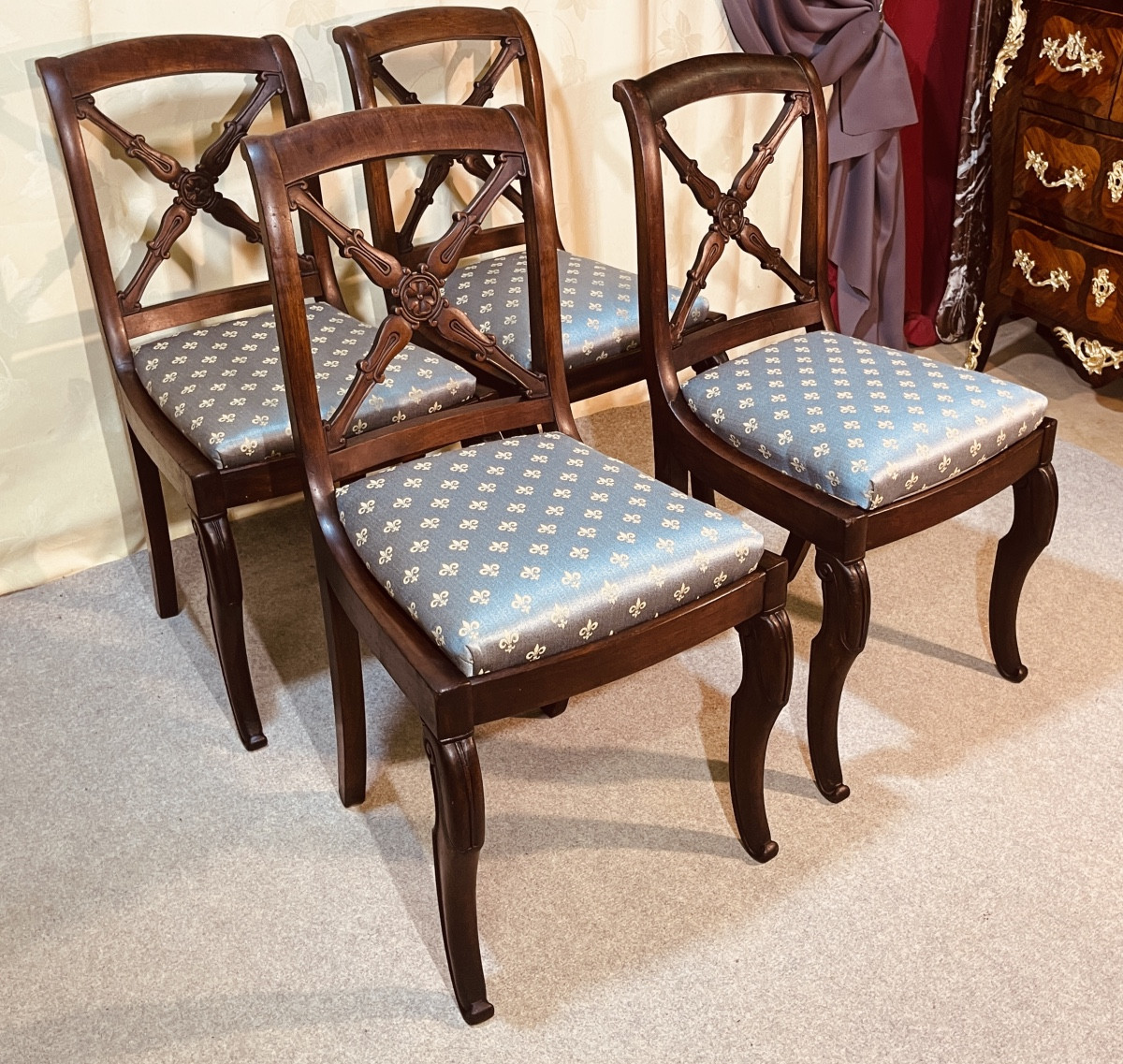 Set Of 4 Empire Period Chairs, 19th Century -photo-6