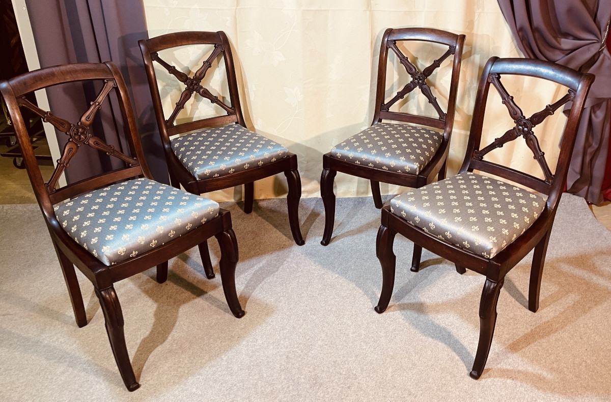 Set Of 4 Empire Period Chairs, 19th Century -photo-7