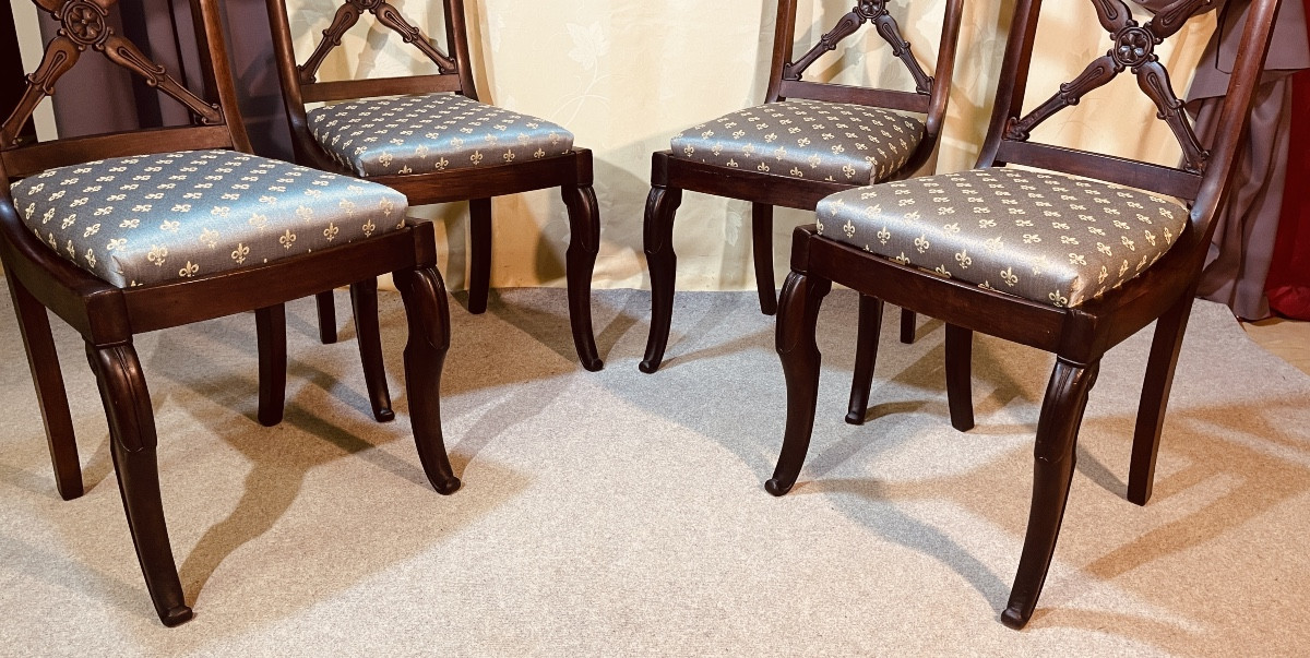 Set Of 4 Empire Period Chairs, 19th Century -photo-8