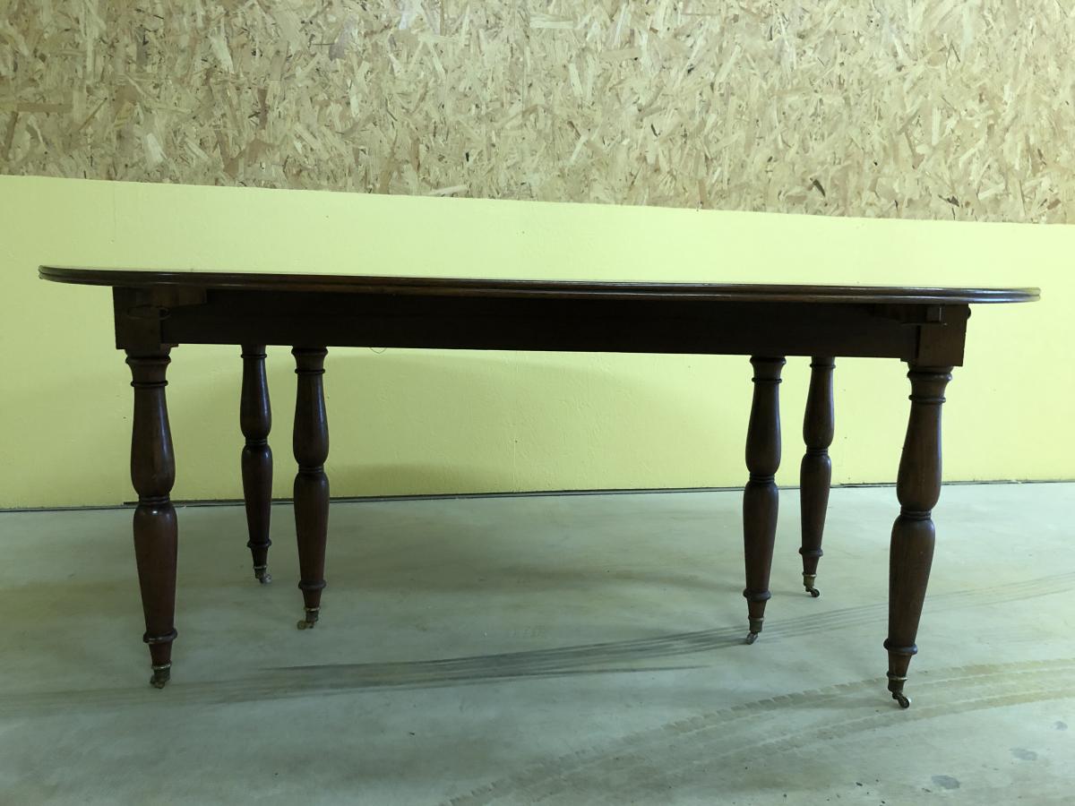 Grande Table 6 Pieds En Acajou , 1,80 M X 1,40 M , Epoque XIXe Siècle-photo-2