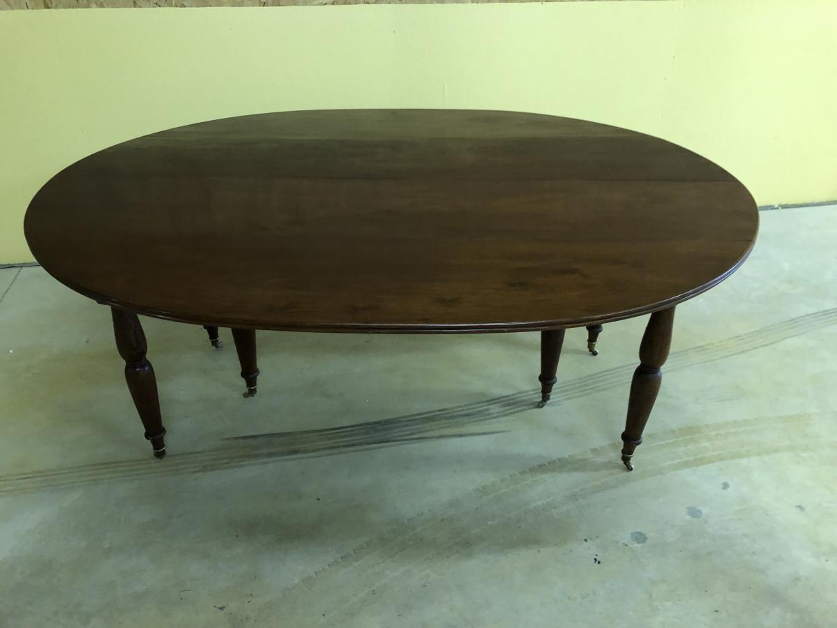 Grande Table 6 Pieds En Acajou , 1,80 M X 1,40 M , Epoque XIXe Siècle-photo-2