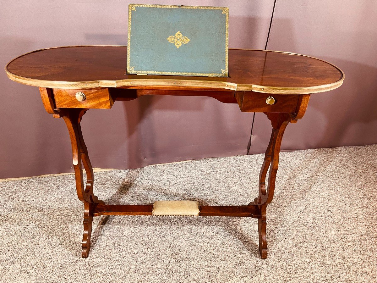 Kidney Shaped Mahogany Writing Table