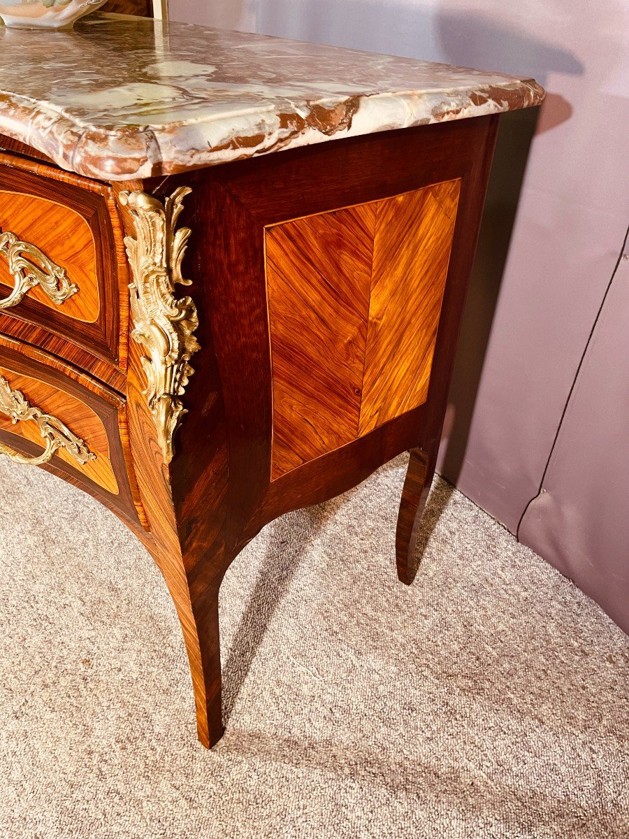 Louis XV Commode, Curved All Faces, 18th Century-photo-2