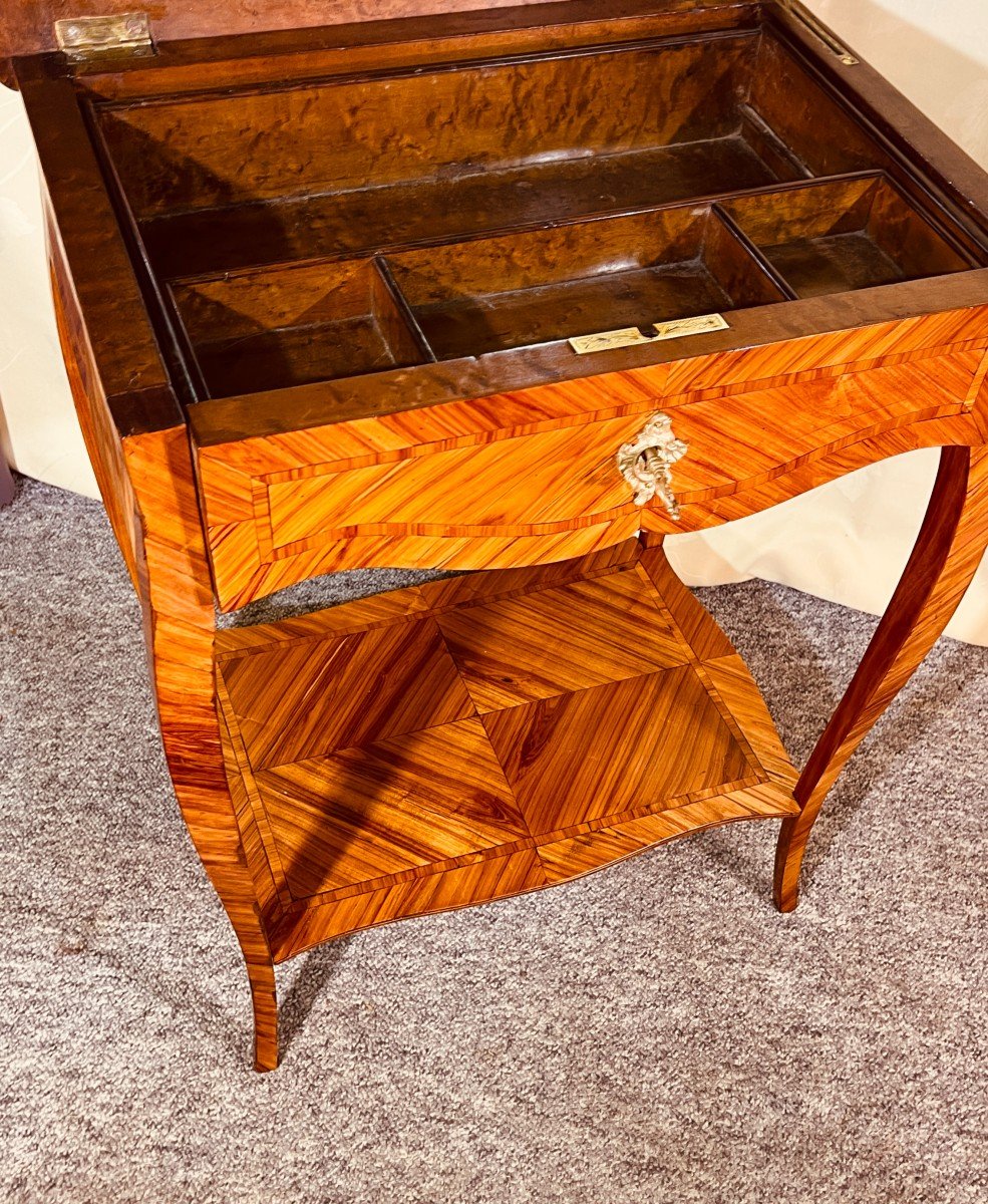 Worker Table In Marquetry, Epoque Nineteenth Century-photo-2