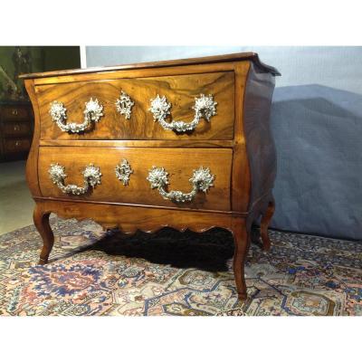 Curved Walnut Commode, 18th Century Period