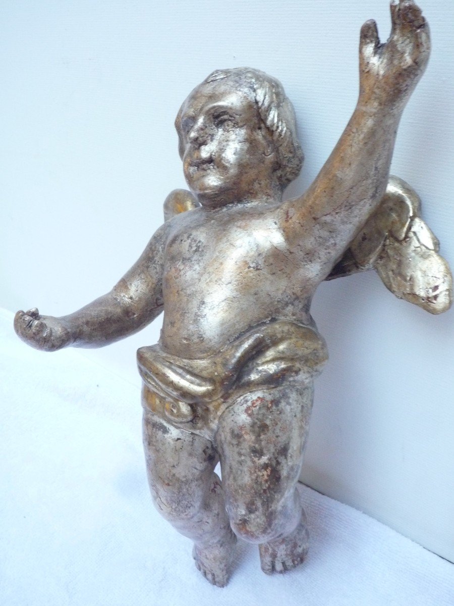 Silver Carved Wooden Angel-photo-2