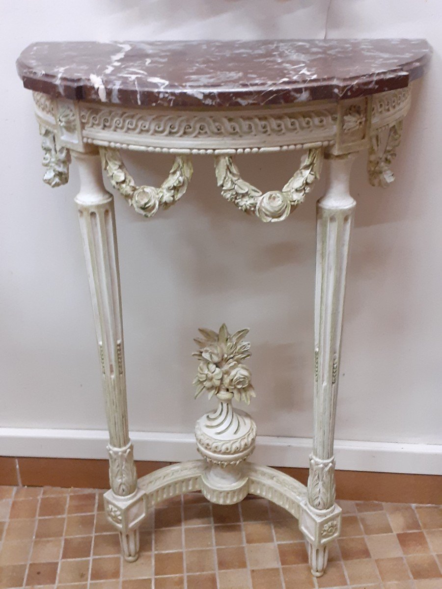 Louis XVI Style Painted Wooden Console