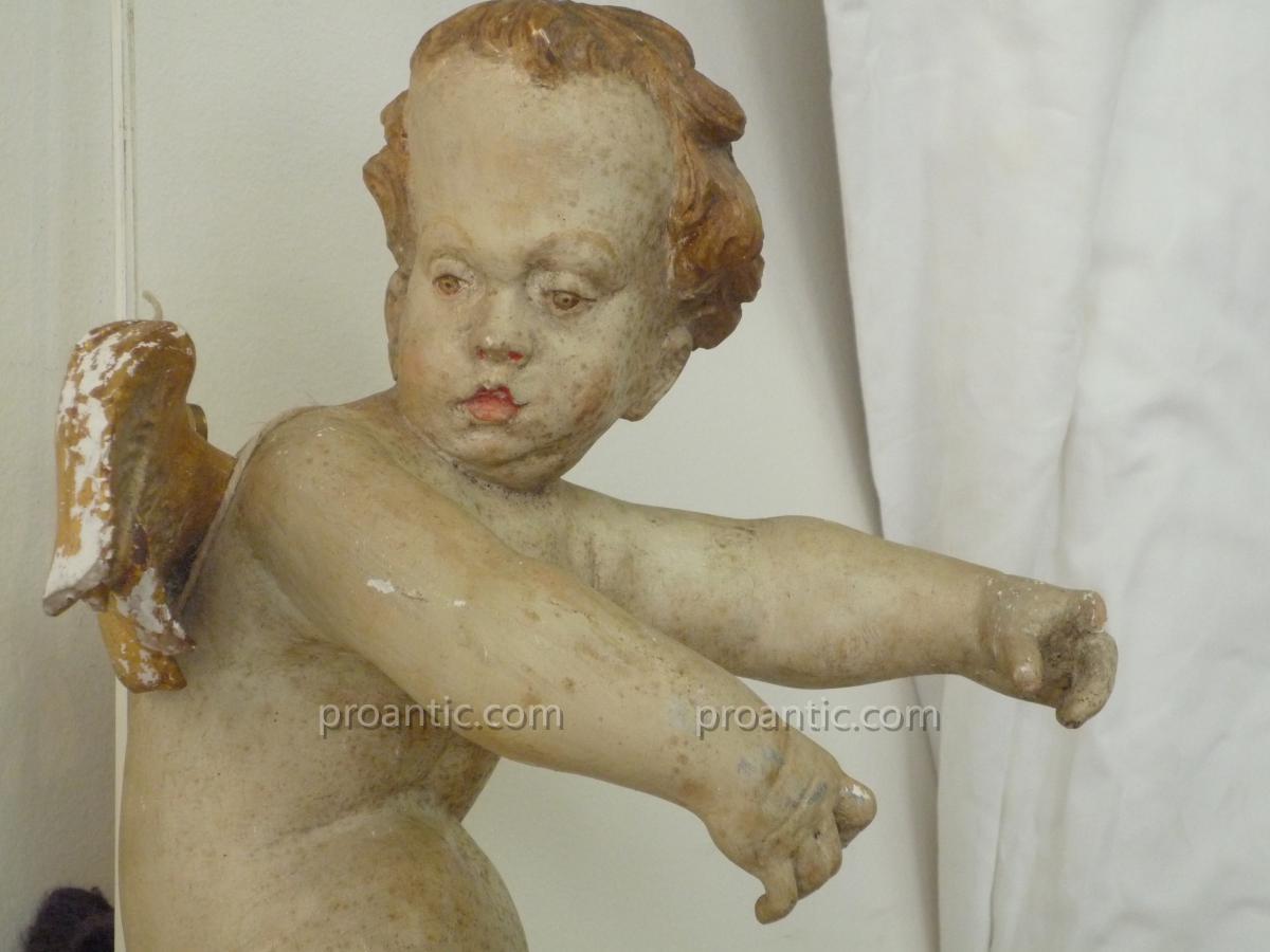 Angel Of Carved Wood, XVIIIth Century-photo-2