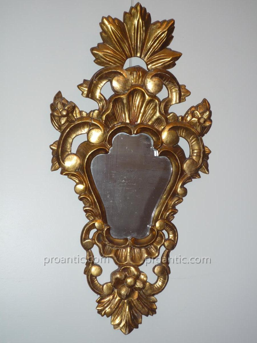 Pair Of Italian Mirrors In Golden Wood Nineteenth Time.-photo-4