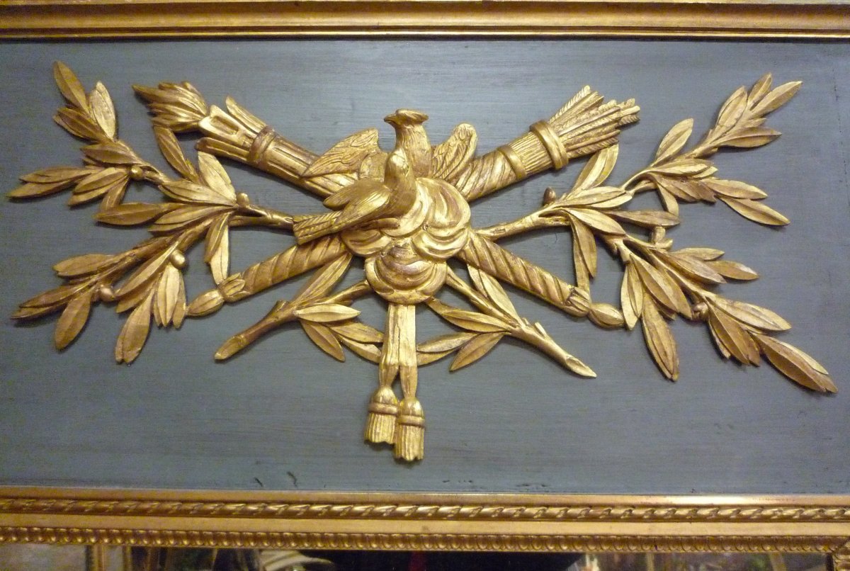 Trumeau, Louis XVI Period, In Carved And Gilded Wood.-photo-4