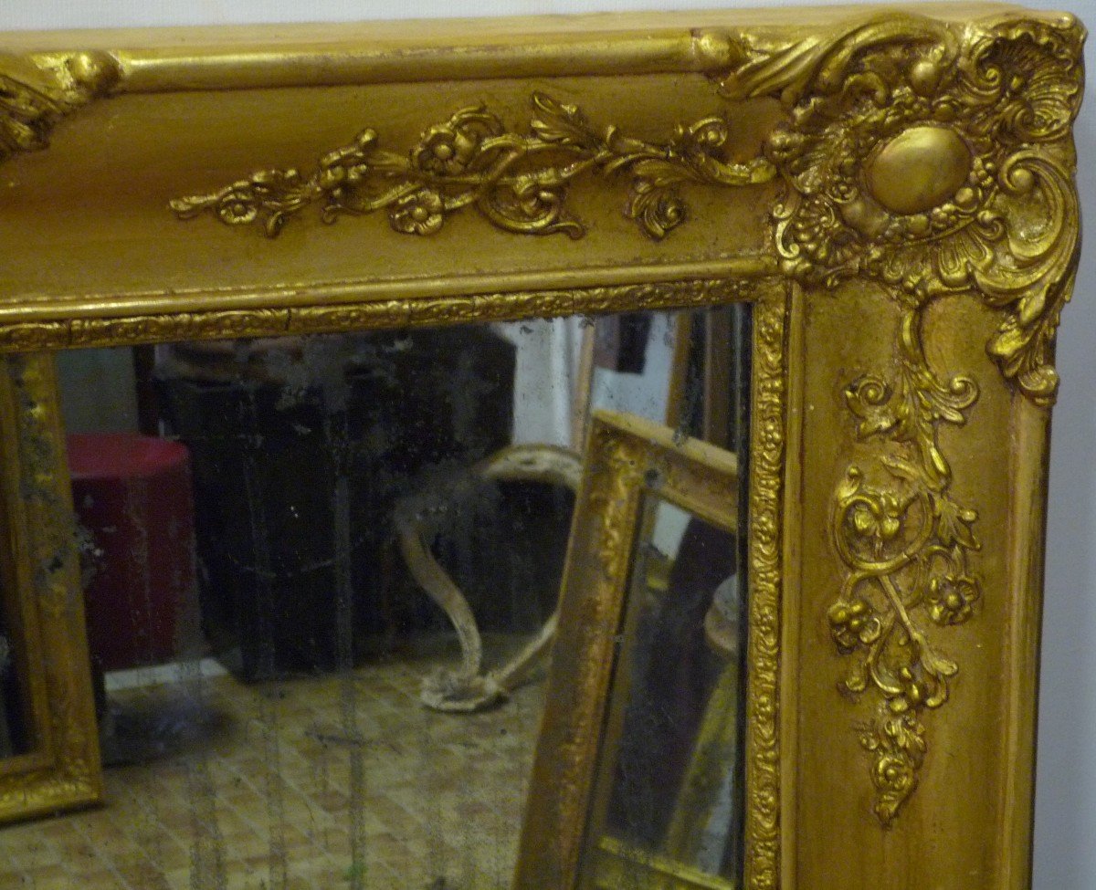 Mirror From The Restoration Period Early 19th Century In Gilded Wood-photo-2