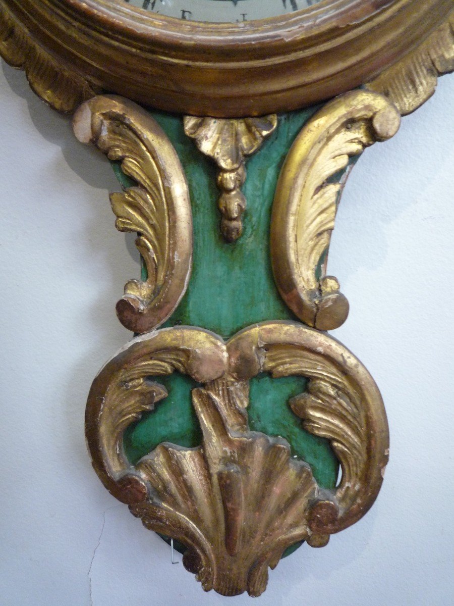 Louis XV Style Barometer In Gilded Carved Wood-photo-1