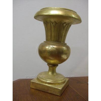Pot On Stand In Golden Wood