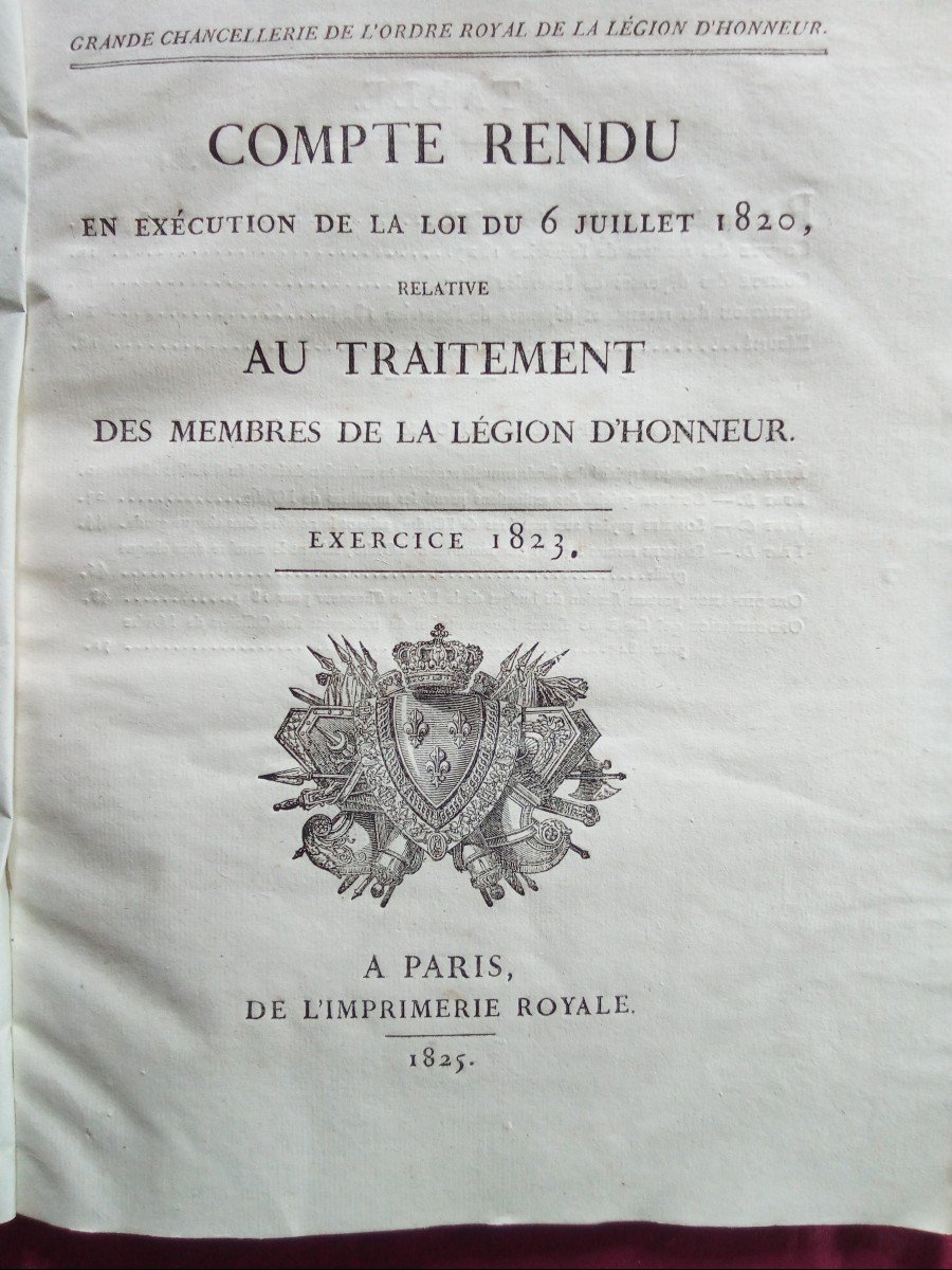 Legion Of Honor . Archives Grand Chancellery Of The Royal Order Of The Legion Of Honor 1823...-photo-3