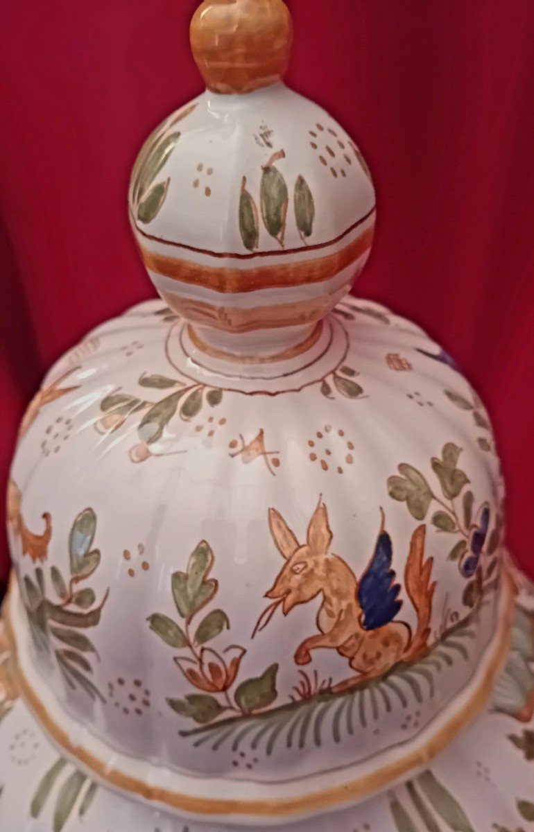 Large Moustiers Vase In The Taste Of The 18th Century.-photo-3