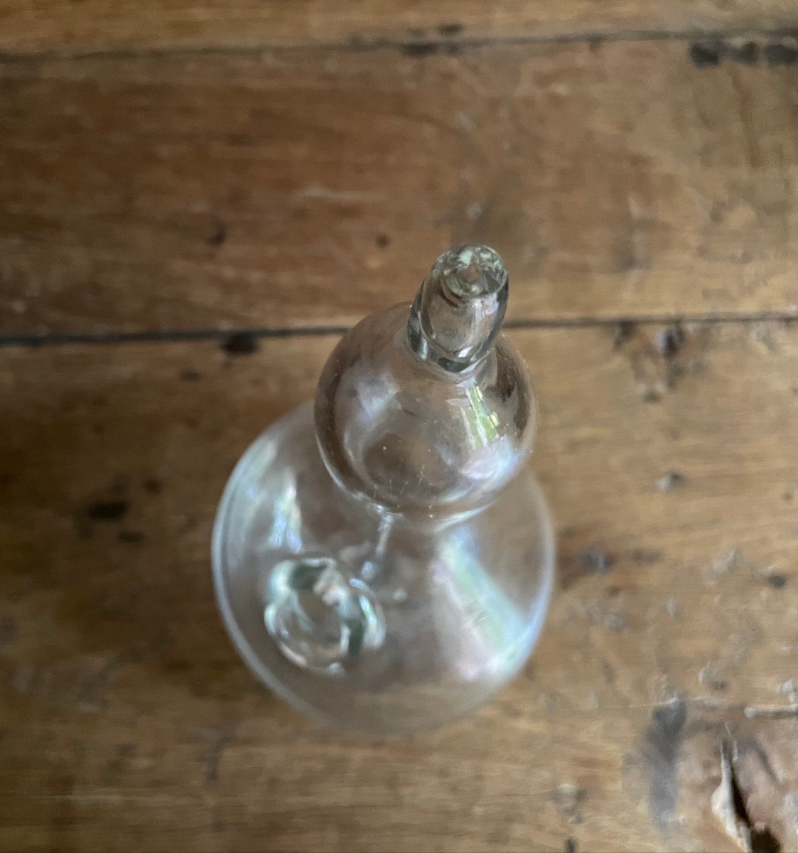 Translucent Blown Glass Baby Bottle - Early 19th Century Glassware-photo-3