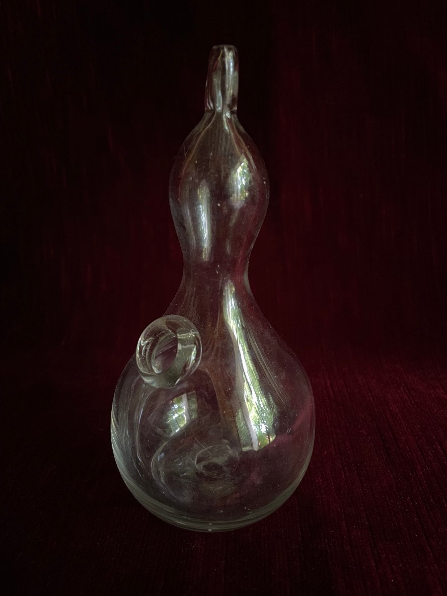 Translucent Blown Glass Baby Bottle - Early 19th Century Glassware-photo-7