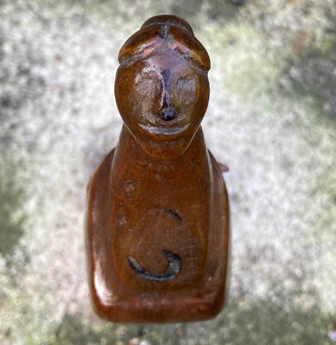 Anthropomorphic Snuff Bottle, Woman's Head, 19th Century, Fruit Wood, System-photo-1