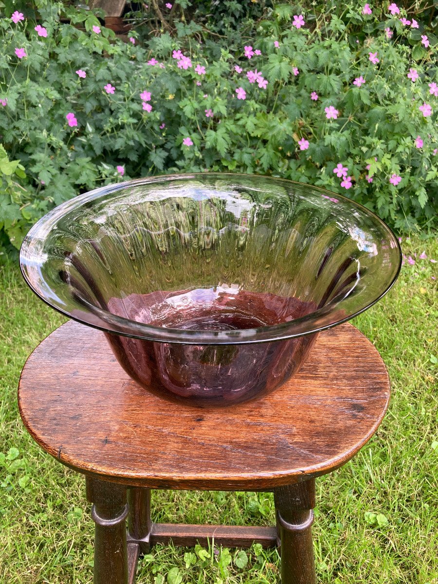 Violine Glass Salad Bowl Early 19th Century - Normandy?-photo-2