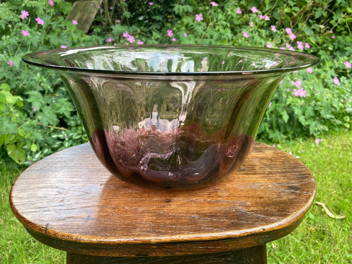 Violine Glass Salad Bowl Early 19th Century - Normandy?-photo-3