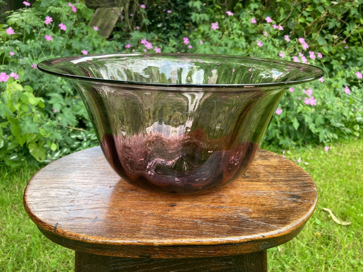 Violine Glass Salad Bowl Early 19th Century - Normandy?-photo-4