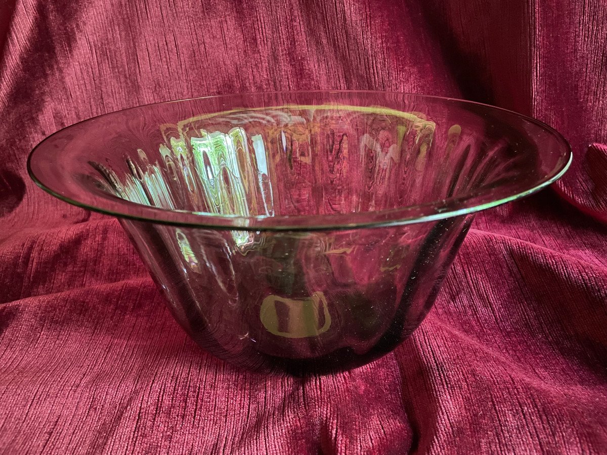 Violine Glass Salad Bowl Early 19th Century - Normandy?-photo-6