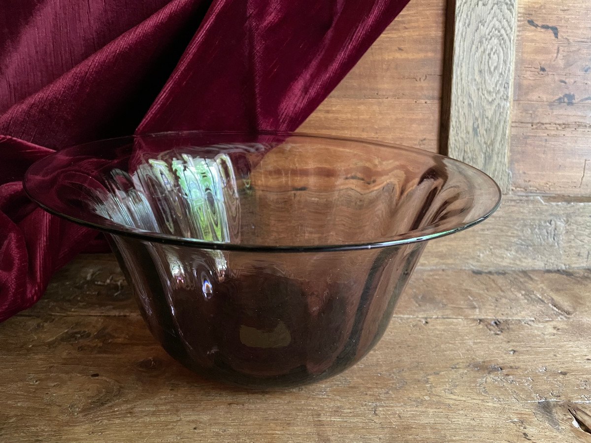 Violine Glass Salad Bowl Early 19th Century - Normandy?-photo-7