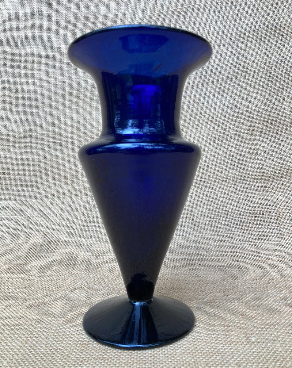 Blown Blue Glass Vase - Bordeaux Glassware 18th Century