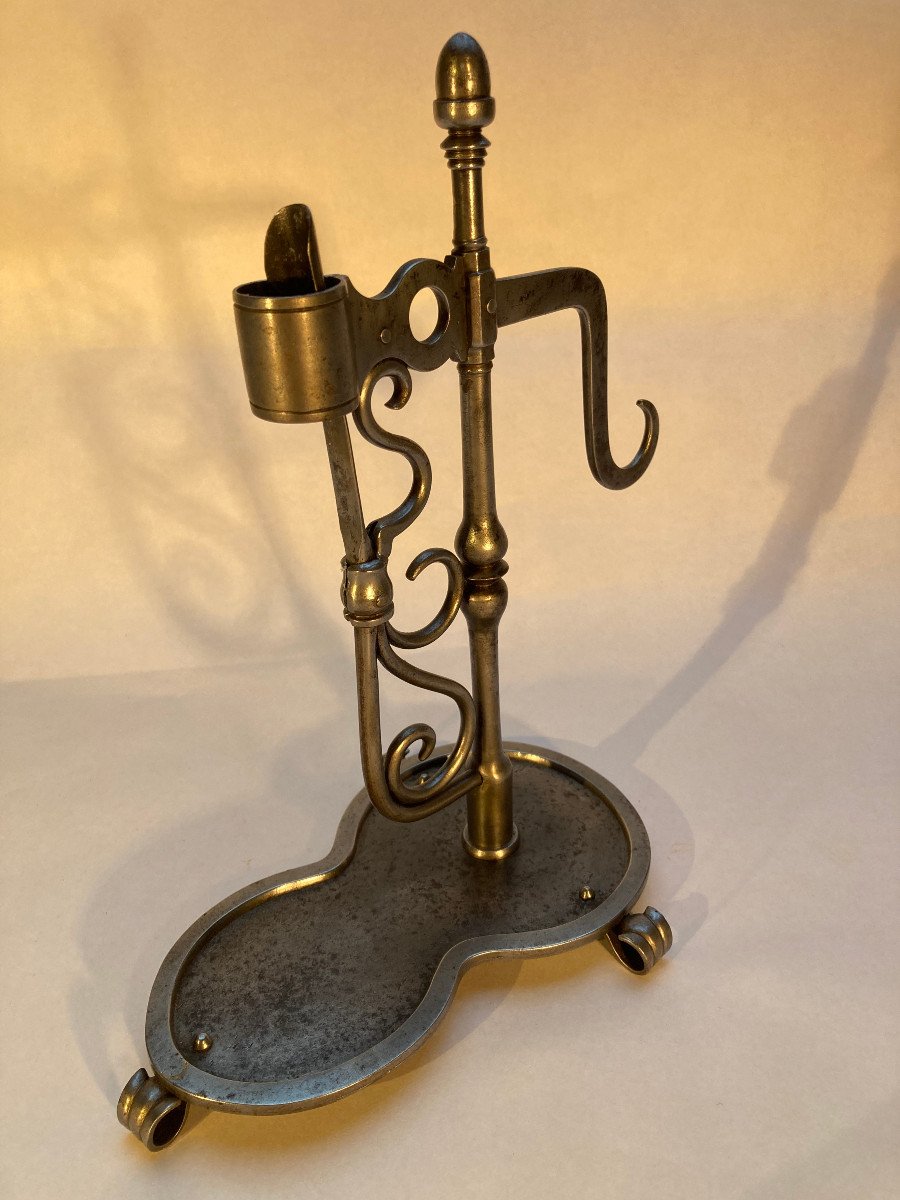 Candle Holder With Blade - Shard Holder - Wrought Iron Candle Holder 19th  Popular Folk Art-photo-3