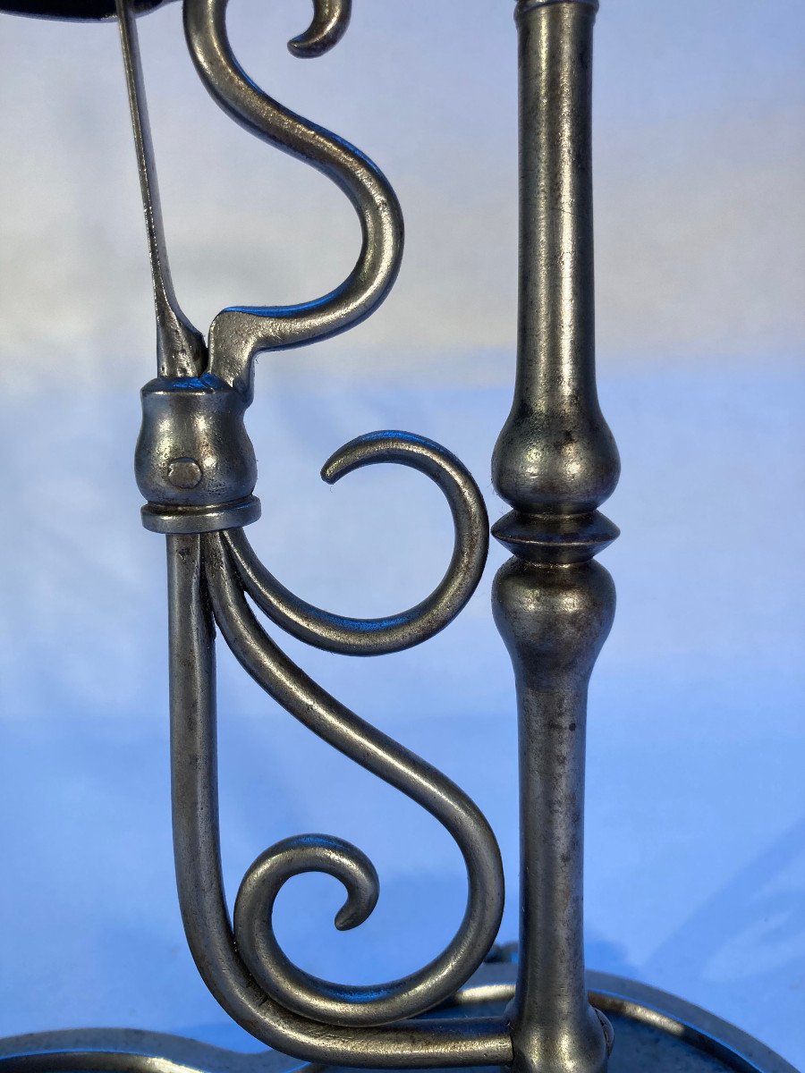 Candle Holder With Blade - Shard Holder - Wrought Iron Candle Holder 19th  Popular Folk Art-photo-2