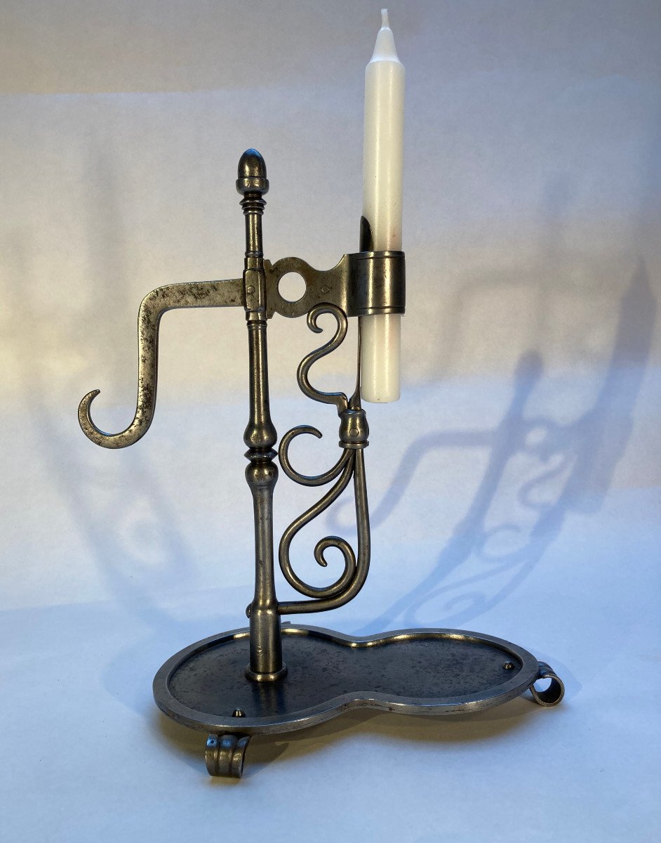 Candle Holder With Blade - Shard Holder - Wrought Iron Candle Holder 19th  Popular Folk Art