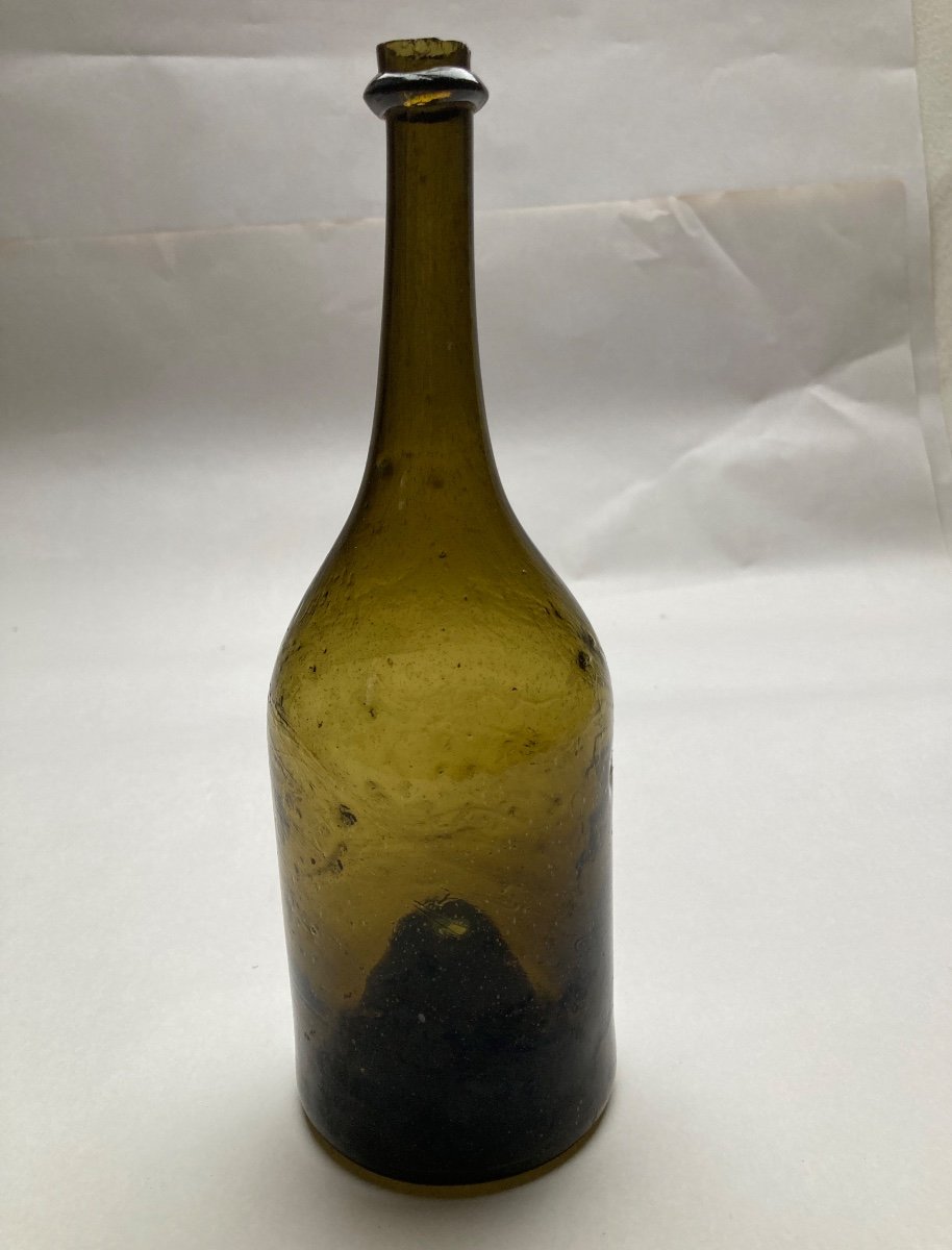 Blown Glass Bottle - 18th Century Glassware - Eastern France -photo-3