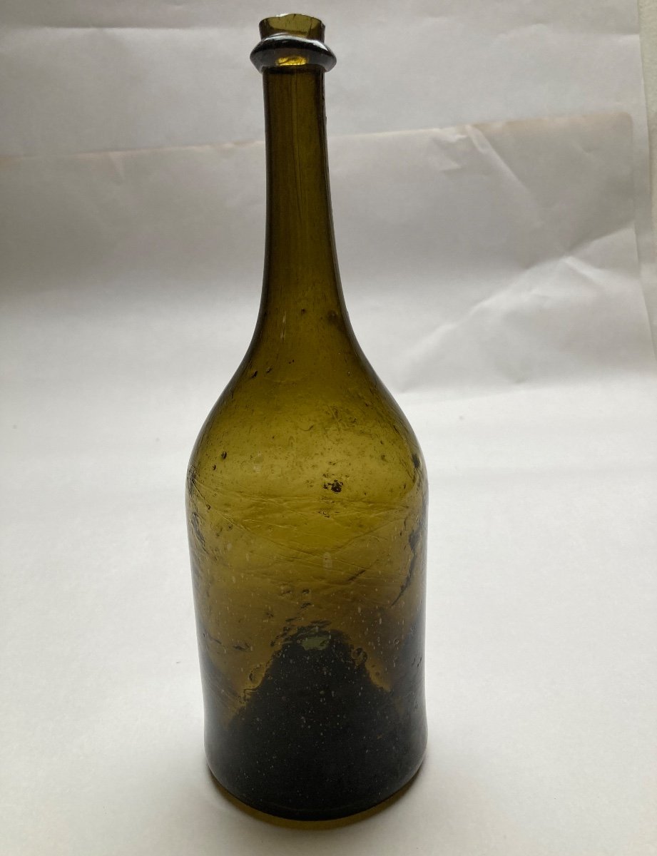 Blown Glass Bottle - 18th Century Glassware - Eastern France -photo-4