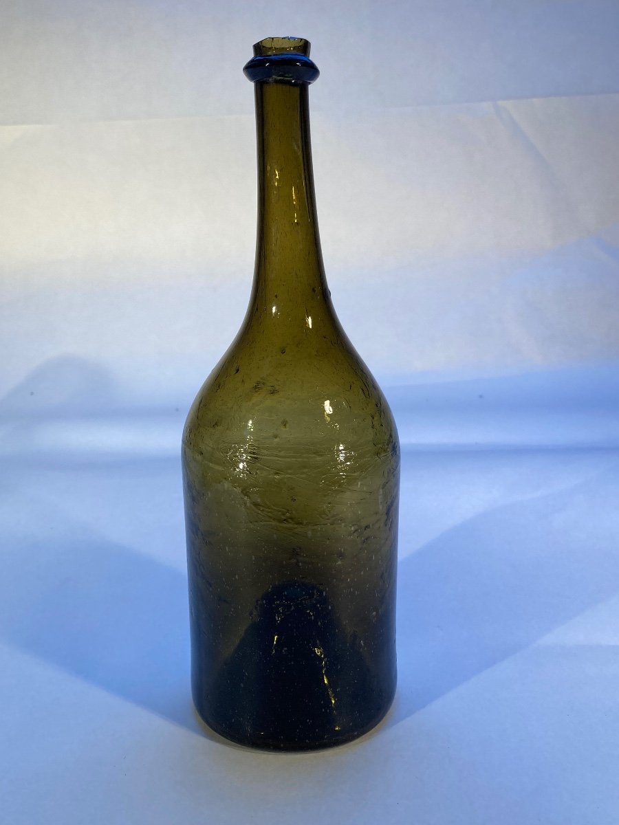 Blown Glass Bottle - 18th Century Glassware - Eastern France -photo-6