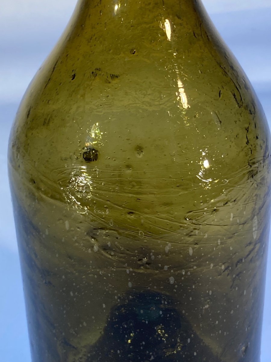 Blown Glass Bottle - 18th Century Glassware - Eastern France -photo-7