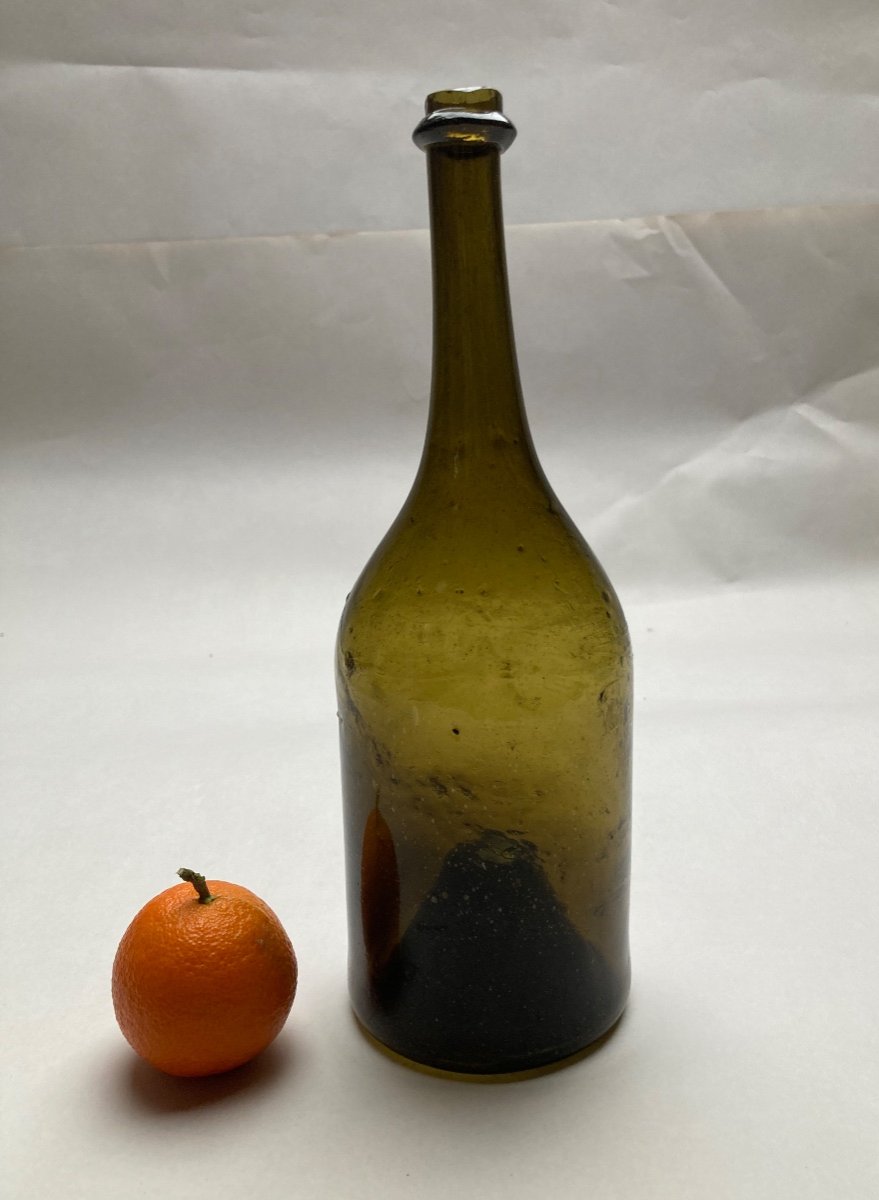 Blown Glass Bottle - 18th Century Glassware - Eastern France 