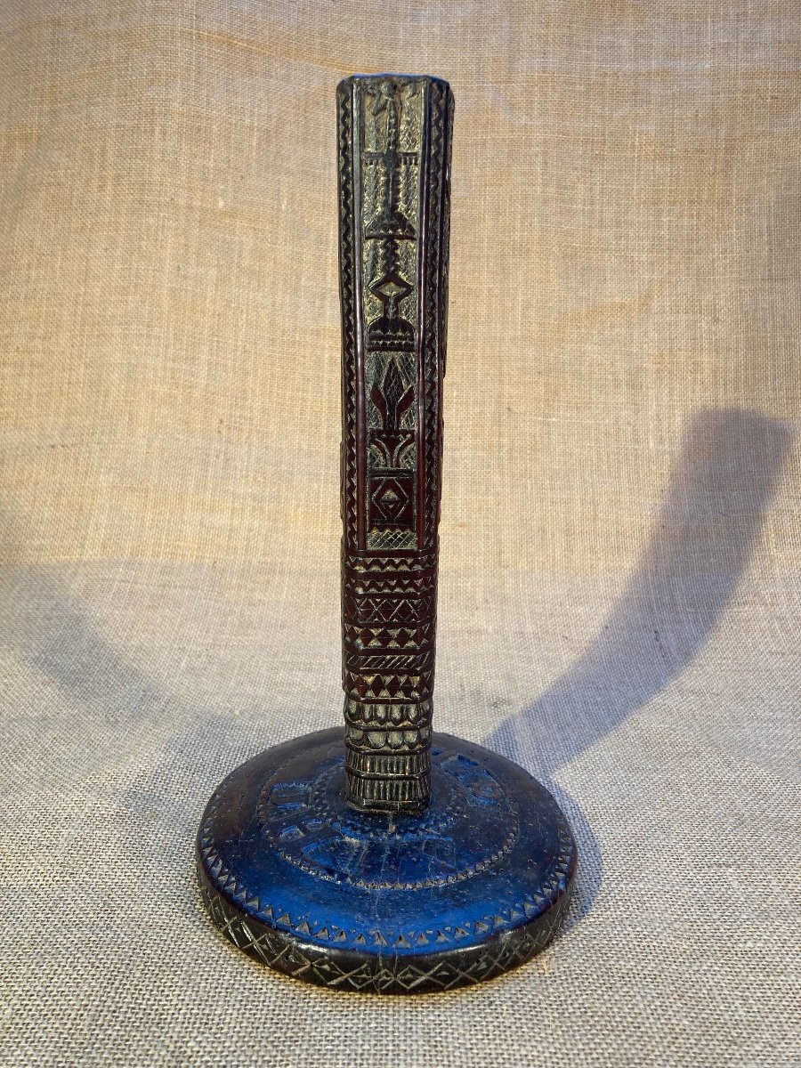 Carved Wood Distaff Door Dated 1845 Popular Art Auvergne?-photo-4