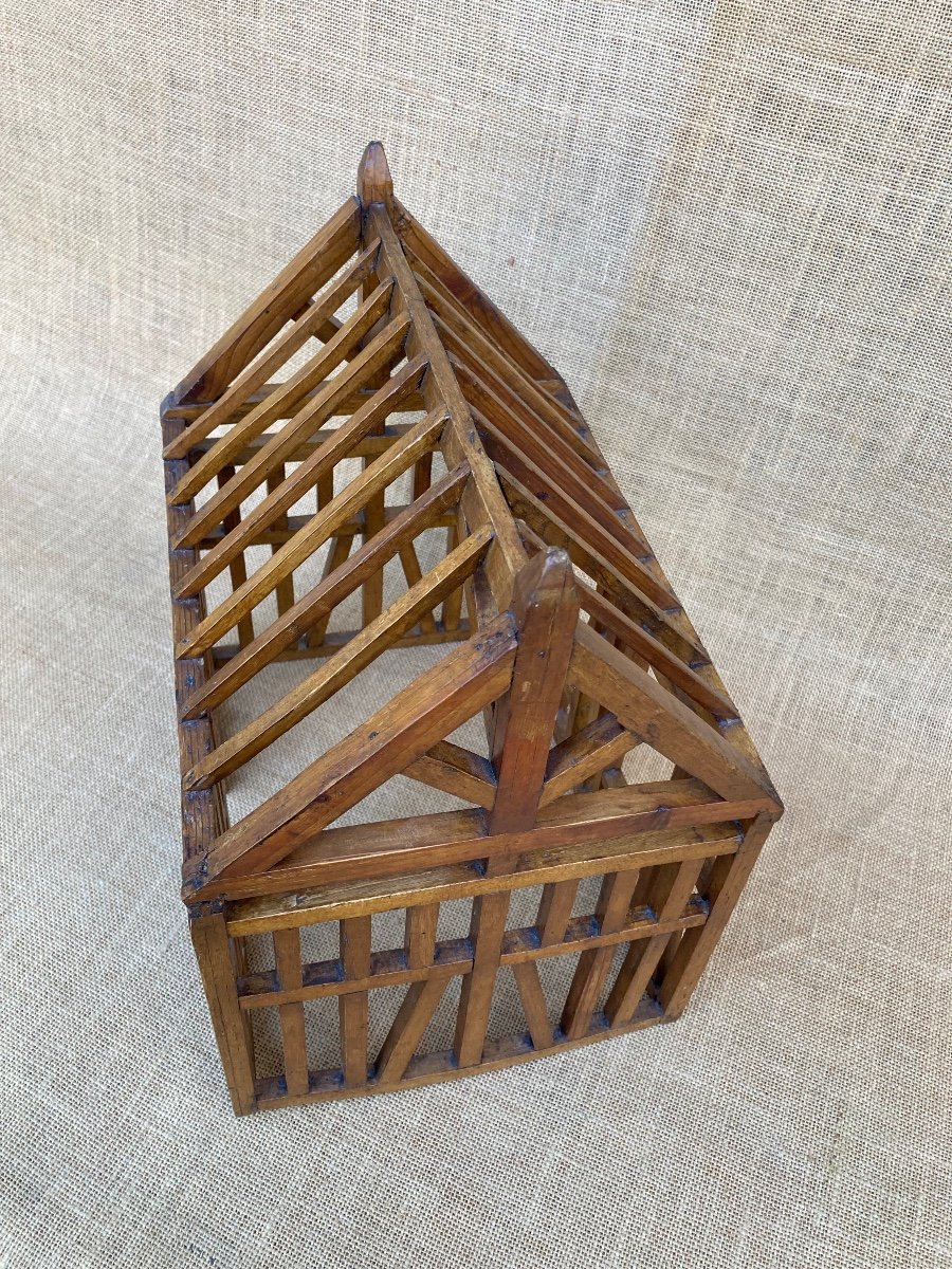 Maquette De Charpente En Bois, Maison En Colombages, Travail De Maitrise XXem-photo-6