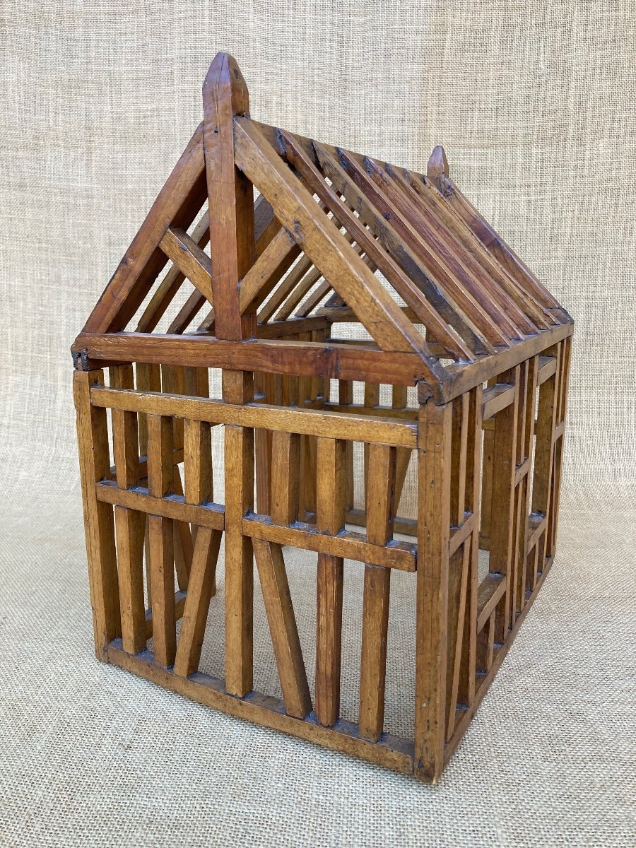 Maquette De Charpente En Bois, Maison En Colombages, Travail De Maitrise XXem-photo-7