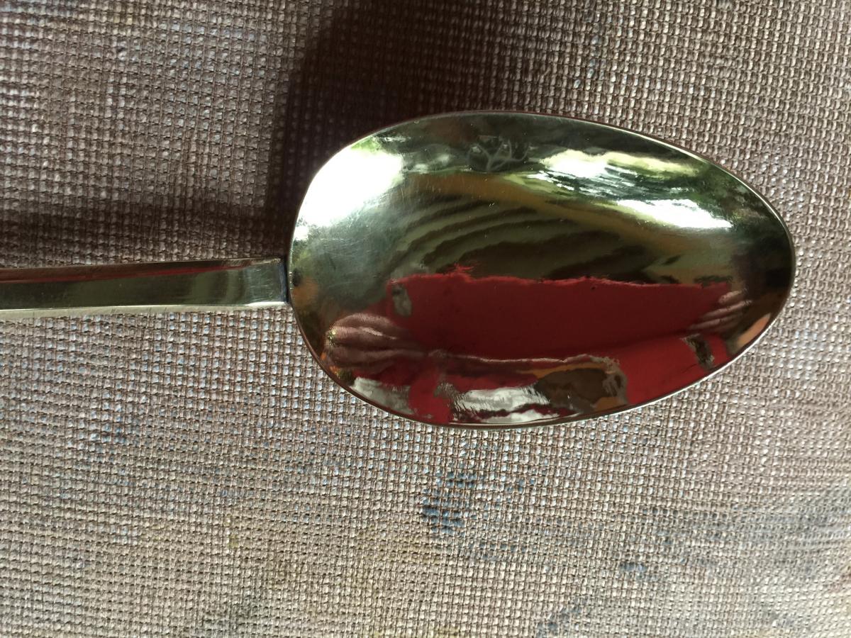 Chiseled Brass Spoon - Table Art XVIIIth -photo-4