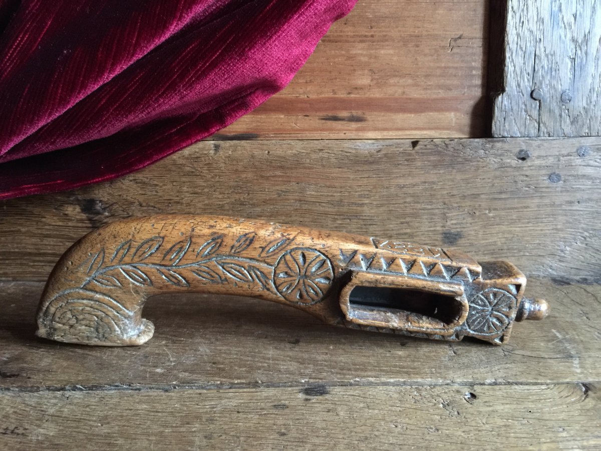 Cleaver Or Wicker Squeegee Dated 1887 - Basket Maker Tool To Prepare The Ribs - Popular Art-photo-2