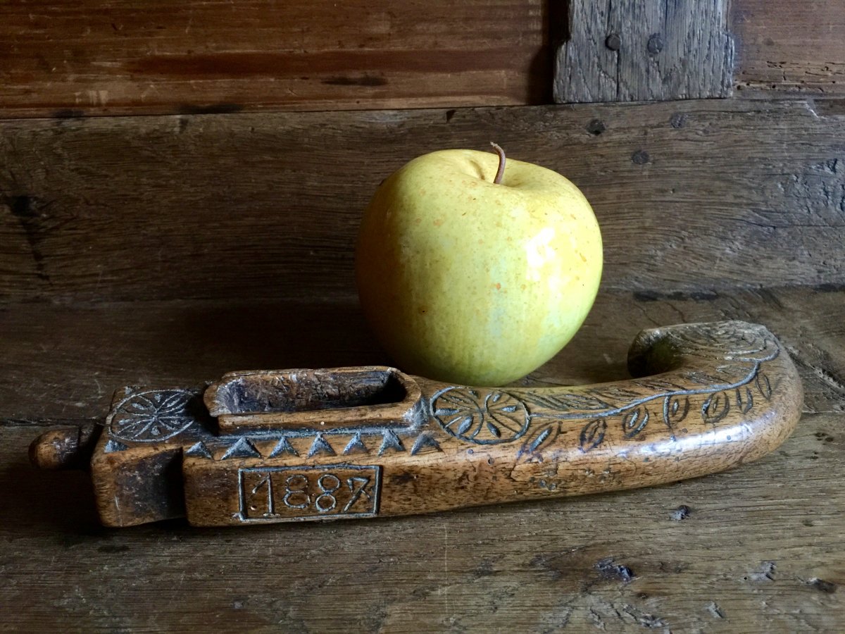 Cleaver Or Wicker Squeegee Dated 1887 - Basket Maker Tool To Prepare The Ribs - Popular Art-photo-8