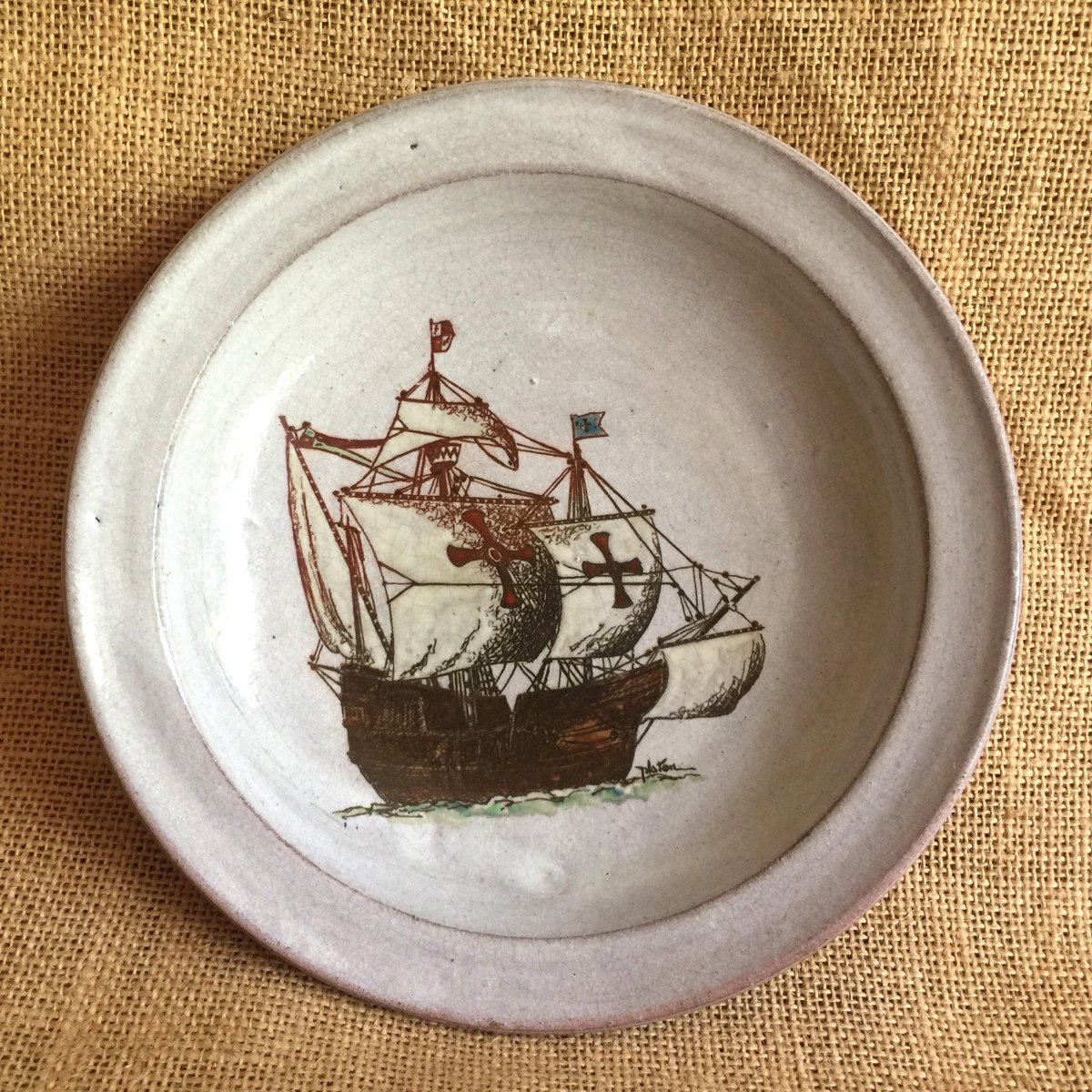 Assiette Faience de Platon - Céramique du Vieux Montmartre et de Belle Ile En Mer - Navire Bateau Vaisseau-photo-8