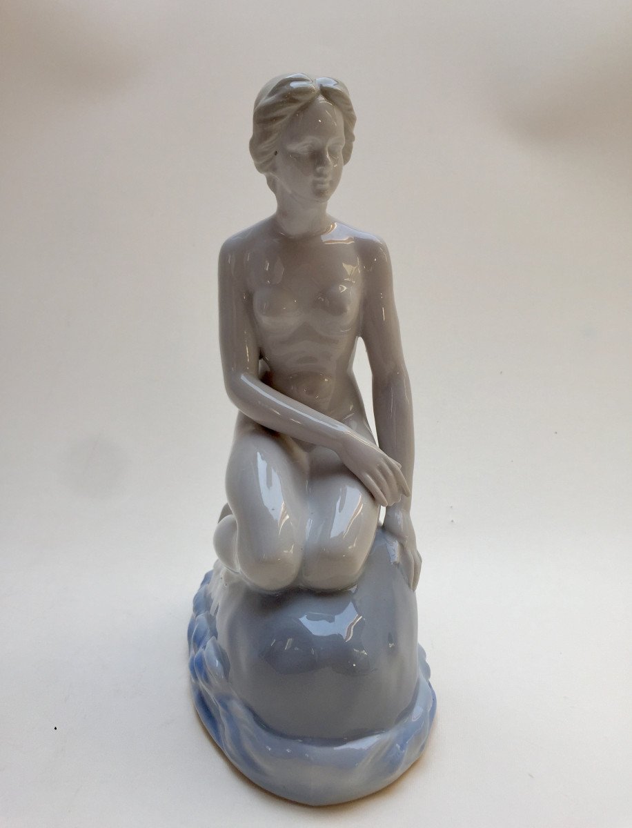 La Petite Sirène - Statuette en Porcelaine - Copenhague ou Allemagne (Saxe) - Conte d'Andersen-photo-1