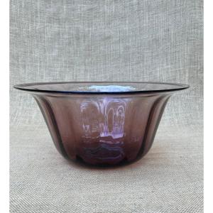 Violine Glass Salad Bowl Early 19th Century - Normandy?