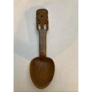 Breton Spoon In Boxwood Brittany Finistère 19th Century Popular Art 