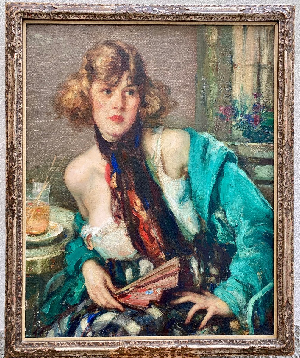 "portrait Of Woman" Fernand Toussaint (1873-1956) Oil On Canvas-photo-4