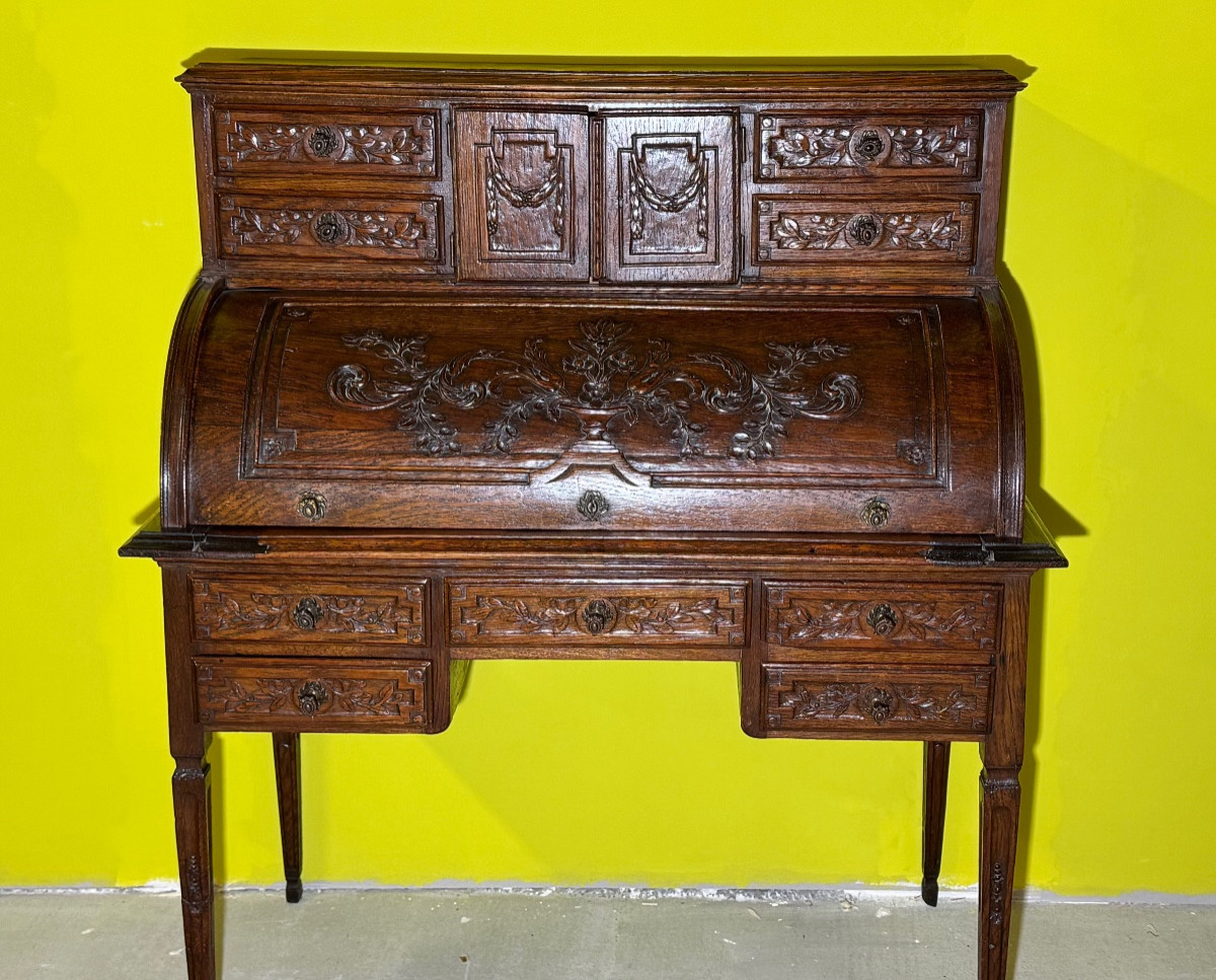 Louis XVI Cylinder Desk With Steps-photo-2